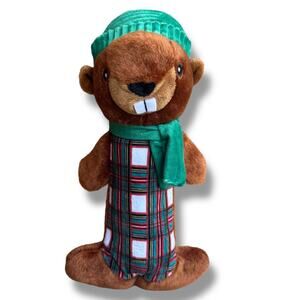 Merry‎ & Bright Beaver Double Squeak Dog Toy Noisy Plush Festive Winter Play